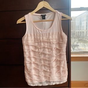 Ann Taylor Petal Pink Ruffle Top XSP